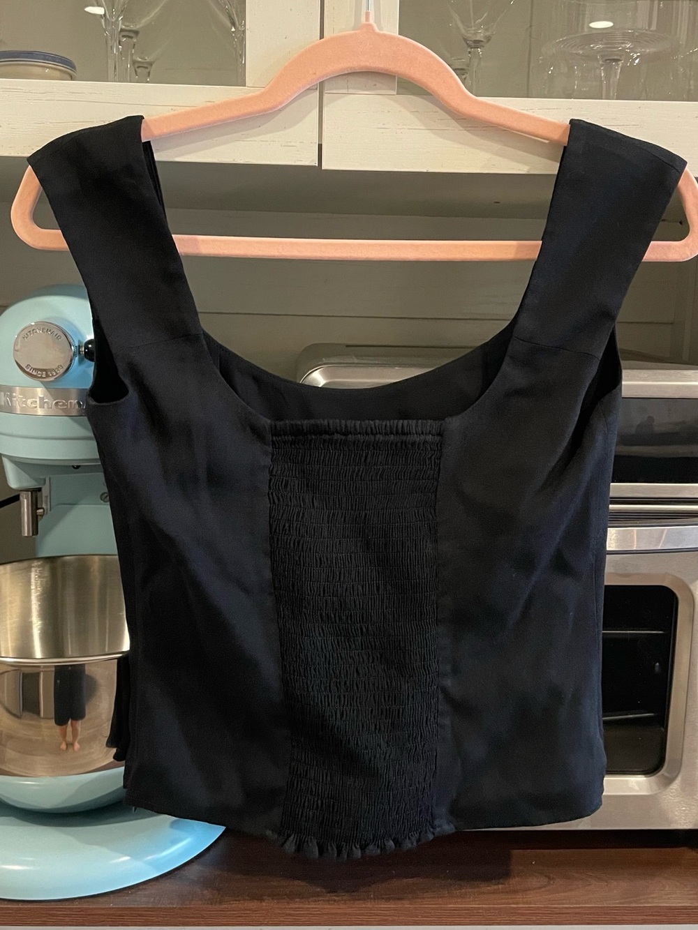 Reformation Black Square-Neck Ribbed Tank - Picture 3 of 8